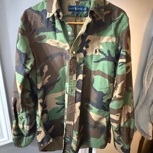 Ralph Lauren Camouflage Button-Up Shirt - Green/Brown/Black